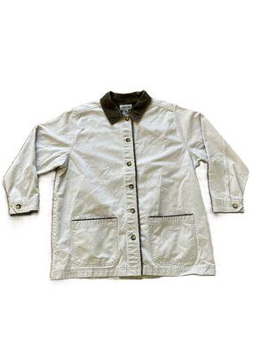 Unbranded Cream Cotton Workwear Jacket with Dark Collar